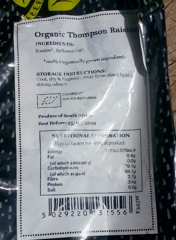 barcode for raisins